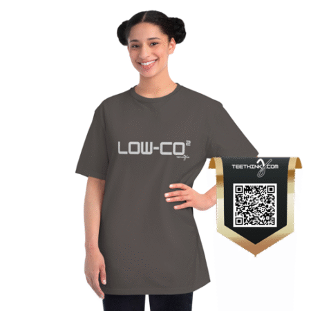 teethinks.com Low CO2 Dark | Organic Unisex T-Shirt – Unique Graphic Tee for Everyday Comfort | Eco-Friendly Gift for your love ones | T-shirt for a cause