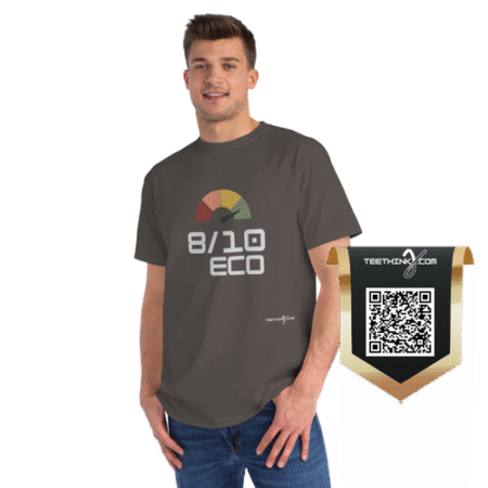 teethinks.com 8/10 ECO Simple Dark | Organic Unisex T-Shirt – Unique Graphic Tee for Everyday Comfort | Eco-Friendly Gift for Him/Her | T-shirt for a cause